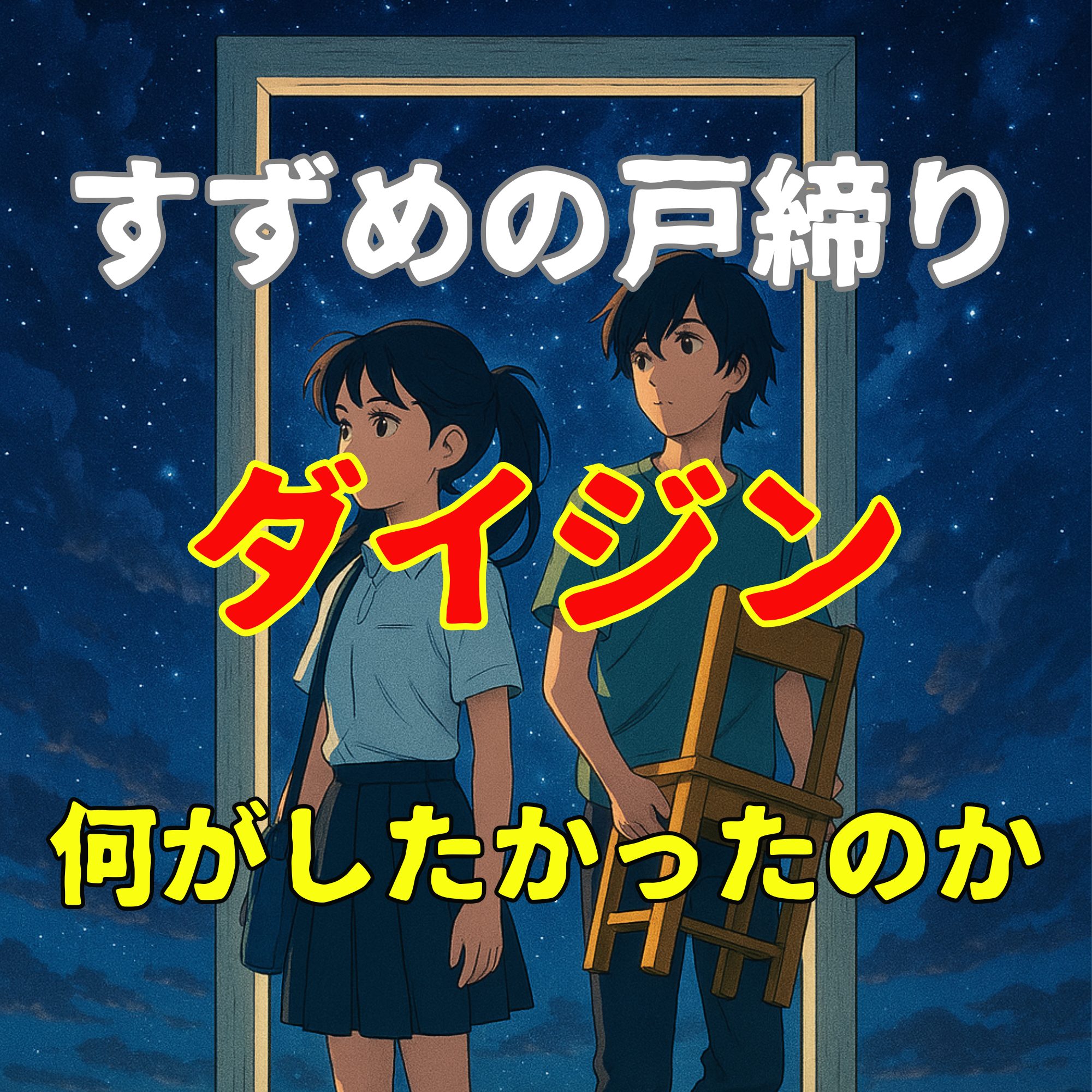 すずめの戸締り ダイジン 何がしたかったのか