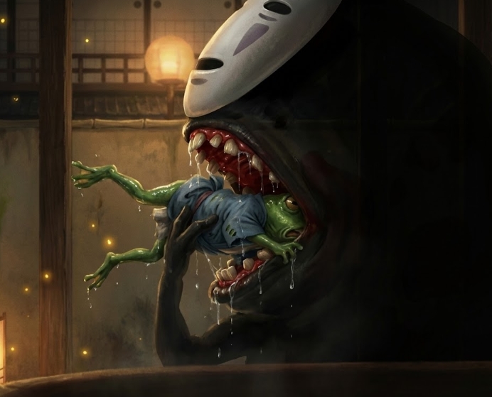 カオナシに食べられるシーン