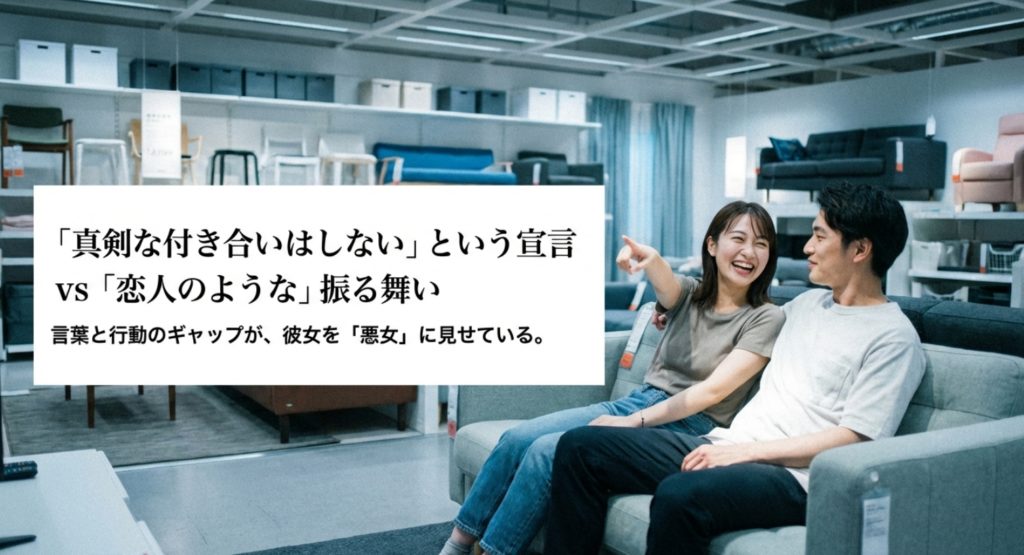 サマーが嫌いと感じる思わせぶりな態度の正体を示す画像。