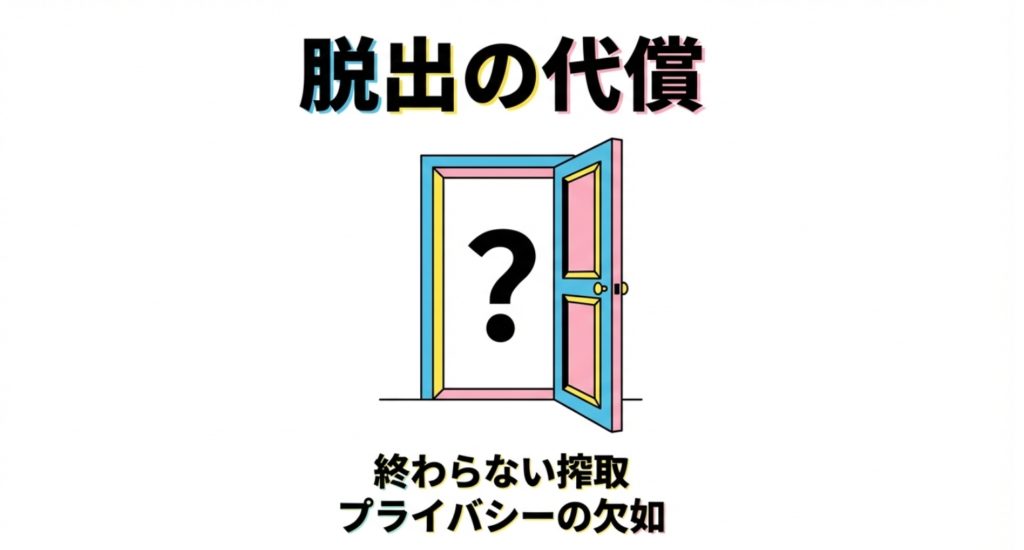 もし外に出たら待ち受ける過酷なその後の現実を示す画像。